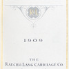 Electric carriages, 1909; The Rauch & Lang Carriage Co., Cleveland, Ohio [Title page].