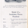 Model 22 a; Studebaker electric Runabout.