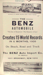 The Benz automobile creates 15 world records in 6 months, 1909.