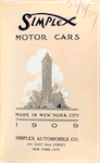 Simplex motor cars made in New York City, 1909 [Title page].