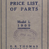E.R. Thomas Motor Company; Illustrated price list of parts; Model L, 1909 [Front cover].