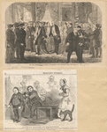 The Hon. James Buchanan receiving his friends in the Governor's Room, City Hall, N.Y. ; State of affairs at Washington [caricature].
