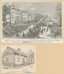 Procession in honor of President Buchanan's inauguration passing through Pennsylvania Avenue, Washington, March 4th, 1957; Stony Batter, birthplace of James Buchanan.