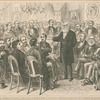 New York City. Conference of prominent citizens in favor of municipal reform, at the City Hall, January 23d. William Cullen Bryant addressing the Mayor and Comptroller.