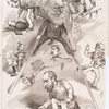 Muscular journalism. New York editors following the example of James Gordon Bennett. (Caricature)