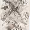 Muscular journalism. New York editors following the example of James Gordon Bennett. (Caricature)