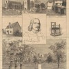 John Bunyan; Elstow Church; Bedford Gaol; Bunyan's house; Bunyan's chair; The new monument to John Bunyan at Bedford (the statue presented to the town by the Duke of Bedford).