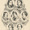 The seven sisters. Lady Burdett Coutts, center.  (The Pictorial World. February 9th, 1878, p. 397.)