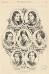 The seven sisters. Lady Burdett Coutts, center.  (The Pictorial World. February 9th, 1878, p. 397.)