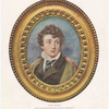 Lord Byron,from the miniature given by him to Leigh Hunt and now owned by Mr. J. Pierpont Morgan.
