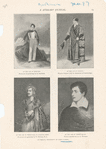 Lord Byron at the age of nineteen, from an oil painting by G. Sanders - At the age of twenty, from a water-color by Gilchrist of Cambridge - At the age of twwenty-six, in Albanian dress, from an oil painting by T. Phillips, R.A. - At the age of twenty-seven, from a miniature by G. Holmes. 9A literary journal, pg. 13).
