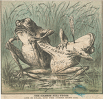 The Siamese Bull-frogs. One is dead, and the other must die