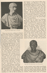 Plate XII - The Marble Bust at Florence - Plate XIII - The Bronze Bust in the Villa Ludovisi. (The Likenesses of Julius Cæsar - from Scribner's Magazine, Vol. I, no. 2, pg. 140, February. 1887).