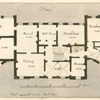 Plan: Hall, eating room, tea room, drawing room, conservatory, musick room, anti room, breakfast room, housekeeper's room, store room, pantry, kitchen, scullery and steward's room. (House shown in P. XXX)