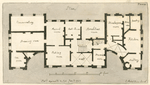 Plan: Hall, eating room, tea room, drawing room, conservatory, musick room, anti room, breakfast room, housekeeper's room, store room, pantry, kitchen, scullery and steward's room. (House shown in P. XXX)