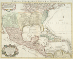 Carte du Mexique et de la Floride, des terres angloises et des Isles Antilles, du cours et des environs de la riviere de Mississipi dressée sur un grand nombre de memoires principalement sur ceux de Mrs. d'Iberville et le sueur,