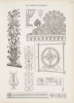 Seidenstickerei im Schlosse von Fontainbleau - Bett Louis Philipps in Fontainebleau - Wanddekoration - Schränkchen aus dem Schlosse Fontainebleau - Bronzebeschläge.