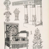 Bronzebeschläge aus dem Schlosse in Stuttgart - Konsole im Grand Trianon, Versailles - Blumenkorb - Sessel aus dem Schlosse Fontainebleau.