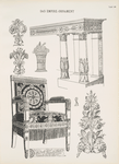 Bronzebeschläge aus dem Schlosse in Stuttgart - Konsole im Grand Trianon, Versailles - Blumenkorb - Sessel aus dem Schlosse Fontainebleau.