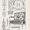 Wanddekorationen - Sessel im Schlosse Fontainebleau - Gemalte Pfeilerdekorationen - Vase - Bronzebeschläge.