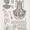 Seidenstickerei eines Ofenschirms und Kristall-Lustre im Schlosse Fontainebleau - Sophadekoration - Bronzebeschläge.