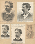 Bartley Campbell. [4 portraits and a carricature].