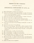 Plate of illustrations to the first number of Zoological researches in Java, &c.