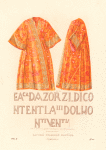 Tsarskii stanovoi kaftan (izobrazhenie 1.) Slova na okonechnosti rukava po kromke zolotoi tkani v nast. velich. Khromolitografiia F. Dregera.