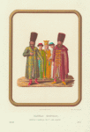 Odezhda boiarskaia, muzhskaia i zhenskaia XVII stoletiia. (iz Oleariia.) Ris. Akad. F. Solntsev. Khromolitografiia F. Dregera.
