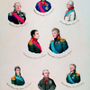 Portraits of Alexander I, and Napoleon Bonaparte with their respective staffs at the Erfurt Conference of 1808