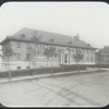St. George, front of St. George Branch, small trees in leaf