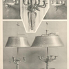 Malmaison: 1. Appliques de la Salle du Conseil. 2. Flambeau-bouillotte du Bureau de l'Empereur. 3. Flambeau-bouillotte de la Salle du conseil
