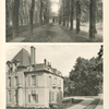 Malmaison: 1. Allée de tilleuls et Cabinet de trevail d'été Premier Consul. 2. Aile du Midi et passerelle donnant dans la Bibliothèque