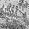 Illustration of armed slave traders capturing and leading group of enslaved persons, [image on page 32]