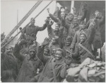 Members of the Harlem-based 369th Infantry Regiment arriving in New York  after fighting in World War I, 1919