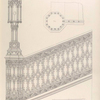 A Gothic staircase & lamp.