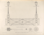 Gate & lamps in Upper Woburn Place.