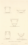 Outlines of Etruscan vases, now in England. [5 sketches].