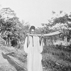 A Gbandi horn-blower blowing ivory trumpet (at Gene, Mano River, Western Liberia)