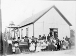Wiley Homer, his people and Chapel at Grant, 1904.