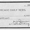A.J. Carey, Jr.; The Chicago Daily News [1st prize check].