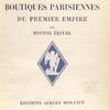 Boutiques parisiennes du Premier Empire