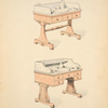 Wash stands with marble tops.