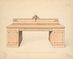 Sideboard, with the chief part of the back intended for veneer.