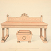 Sideboard table and wine cooler, with little carving.