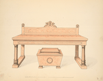 Sideboard table and wine cooler, with little carving.