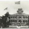 Hawaiian Island. The Hawaiian Flag comes down.