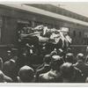 McKinley's funeral. Removing the casket from the funeral car window, Canton, Ohio.