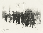 Class in reconnaissance section 9, in use of fire-control instruments figuring data. Le Valdahon, Doubs, France, January 30, 1919.