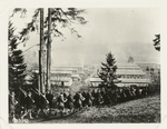 Soldiers marching near training camp